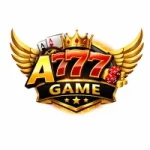 A777 Game logo with golden “A777” text, casino elements including cards, dice, roulette wheel, and coins, representing mobile casino gaming and real rewards.